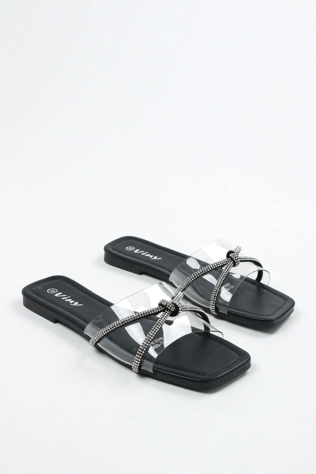 Viny - Women's Transparent Sparkle Flats
