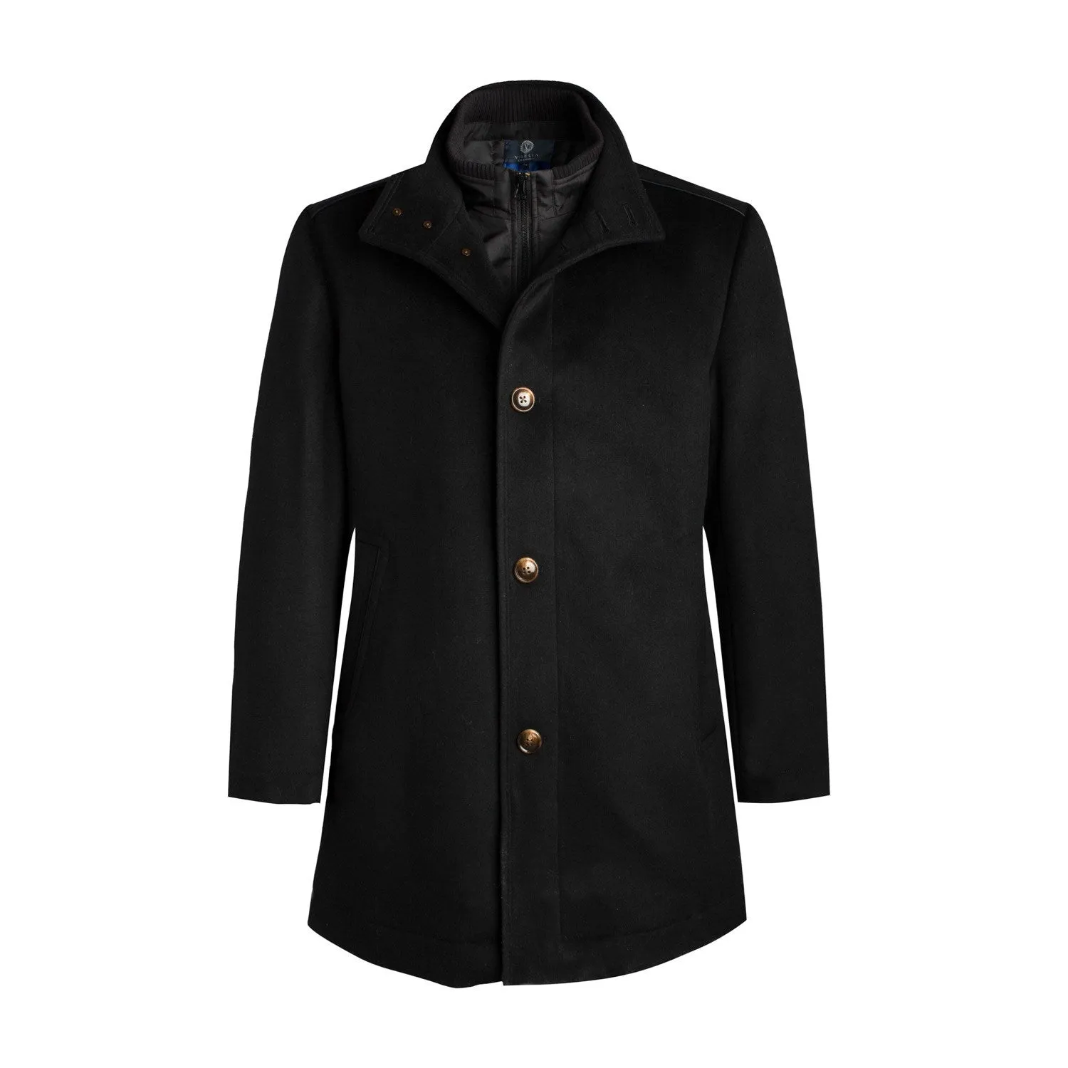 Viyella 6 Button Wool Cashmere Blend Coat with Zip out Wind Blocker
