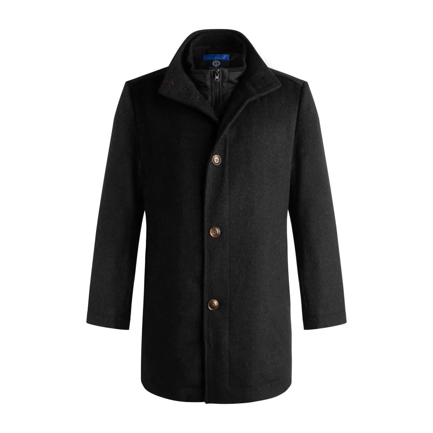 Viyella 6 Button Wool Cashmere Blend Coat with Zip out Wind Blocker