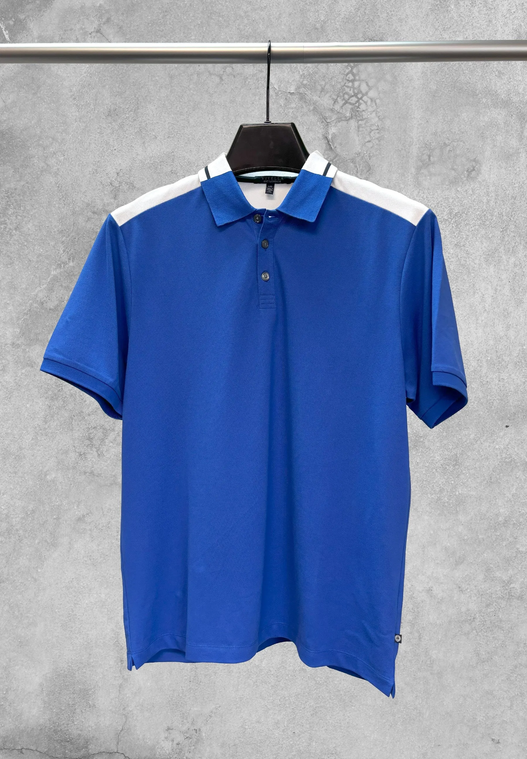 Viyella Cut and Sew Polo with Contrast Shoulders