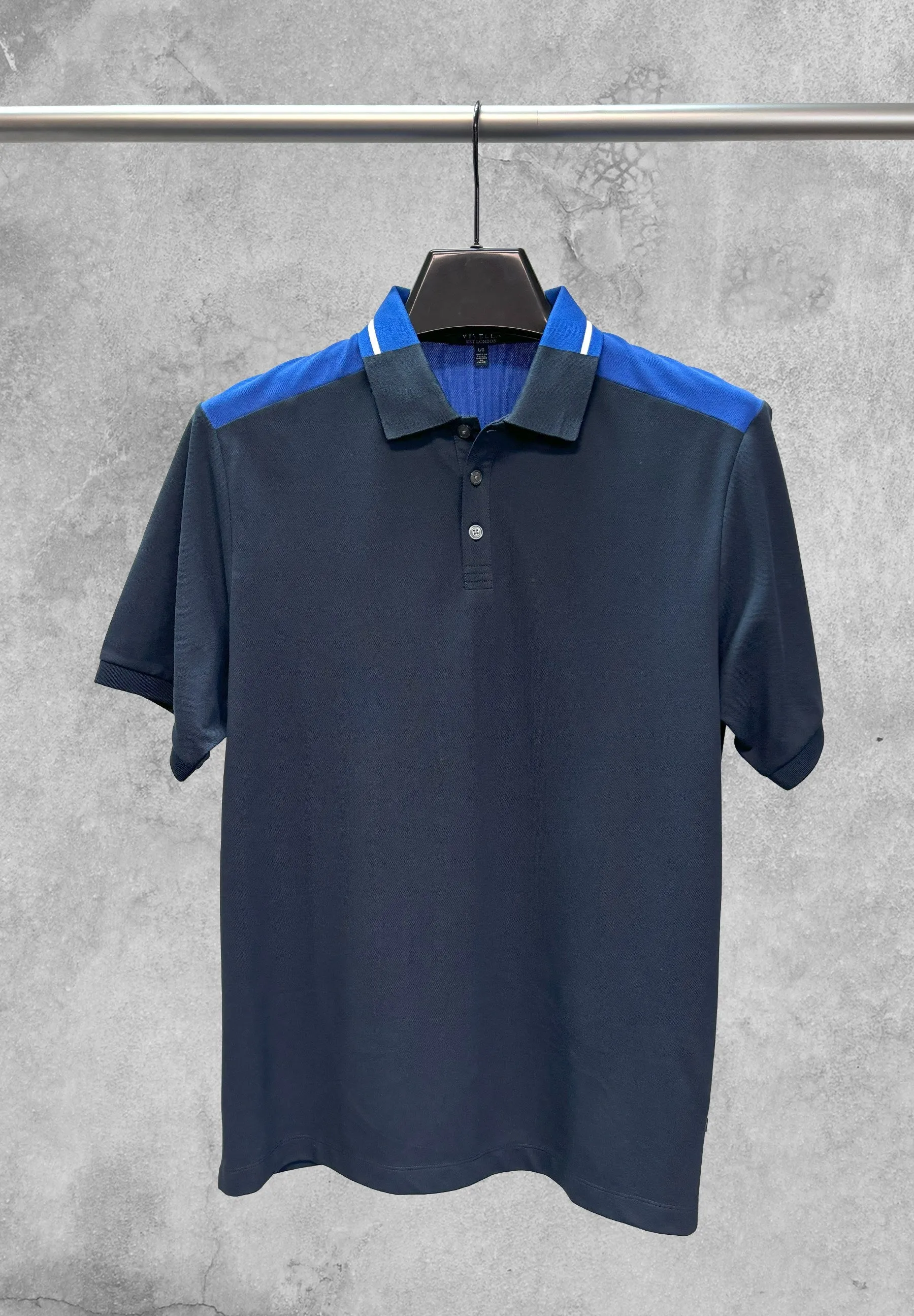 Viyella Cut and Sew Polo with Contrast Shoulders