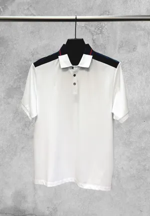 Viyella Cut and Sew Polo with Contrast Shoulders