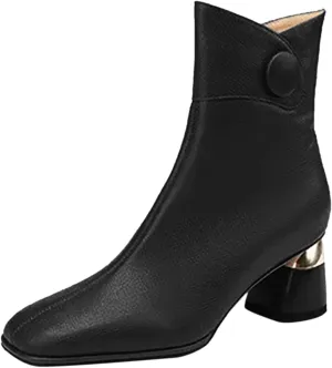 Womens Boots Fall 2024 Ankle Womens Booties with Heel Black Womens Cowboy Boots Womens Bootie with Heel Round Toe Pointed Toe