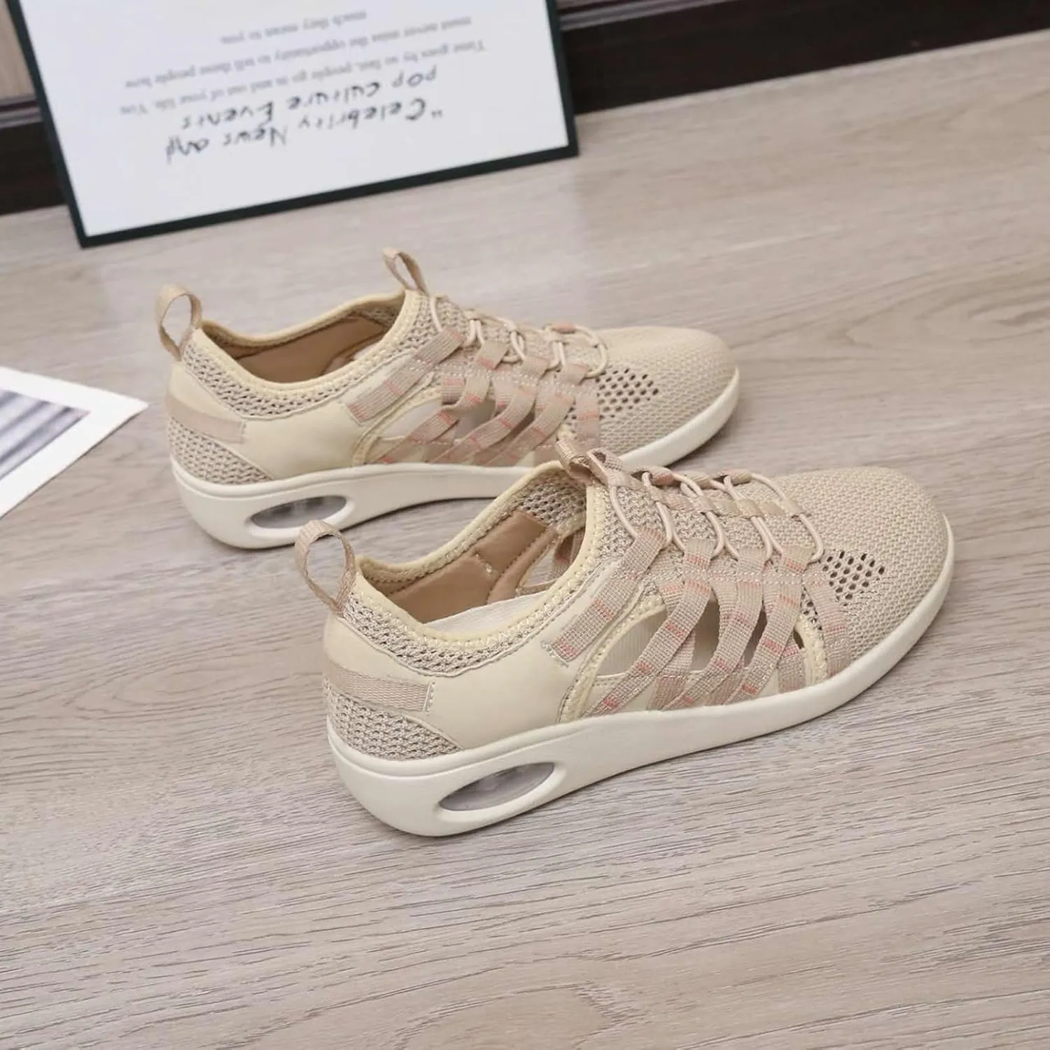 Womens Breathable Mesh Air Cushion Slip-On Loafers Summer Lightweight Casual Nurse Workout Walking Shoes