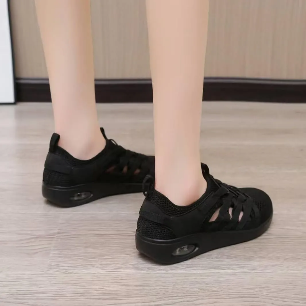 Womens Breathable Mesh Air Cushion Slip-On Loafers Summer Lightweight Casual Nurse Workout Walking Shoes