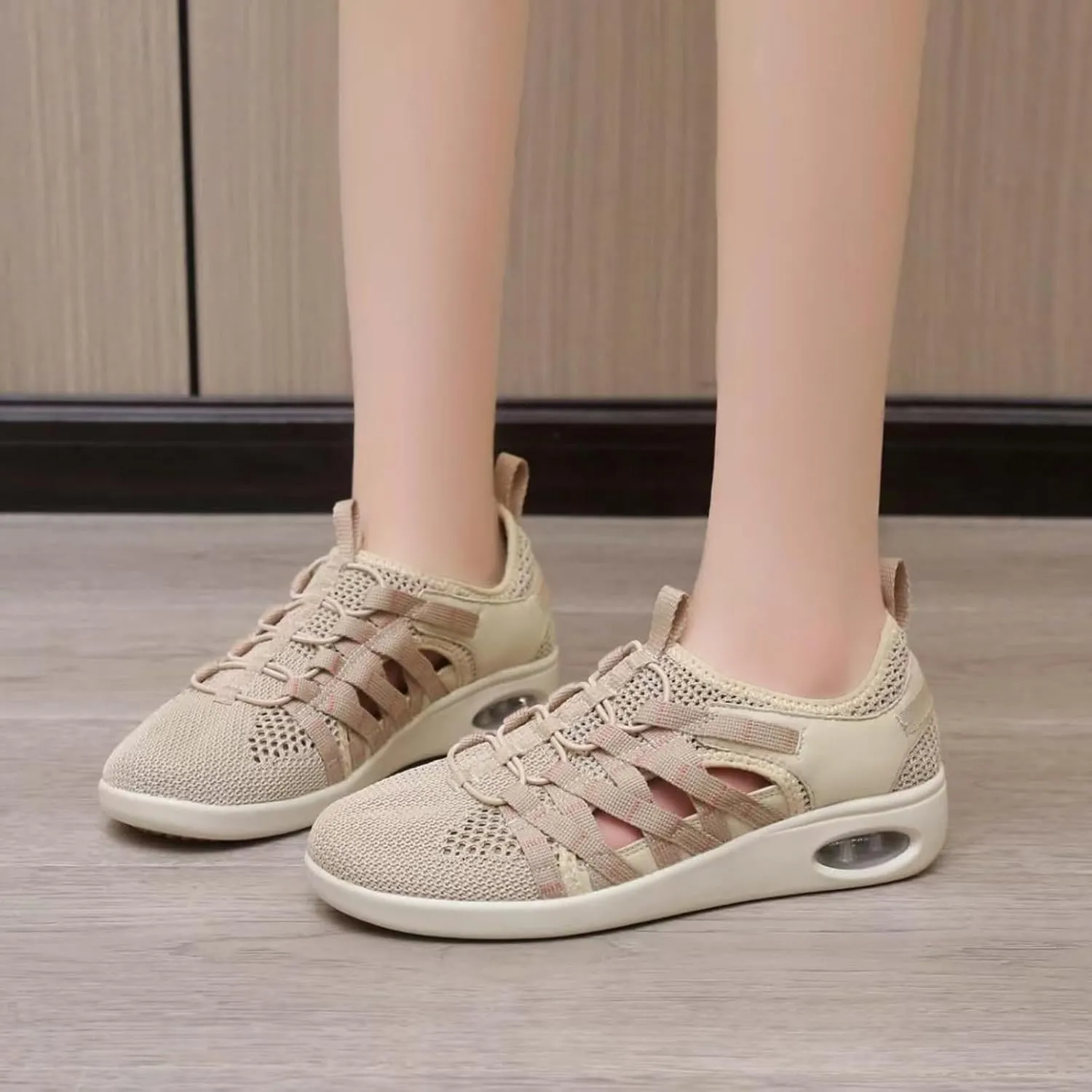 Womens Breathable Mesh Air Cushion Slip-On Loafers Summer Lightweight Casual Nurse Workout Walking Shoes