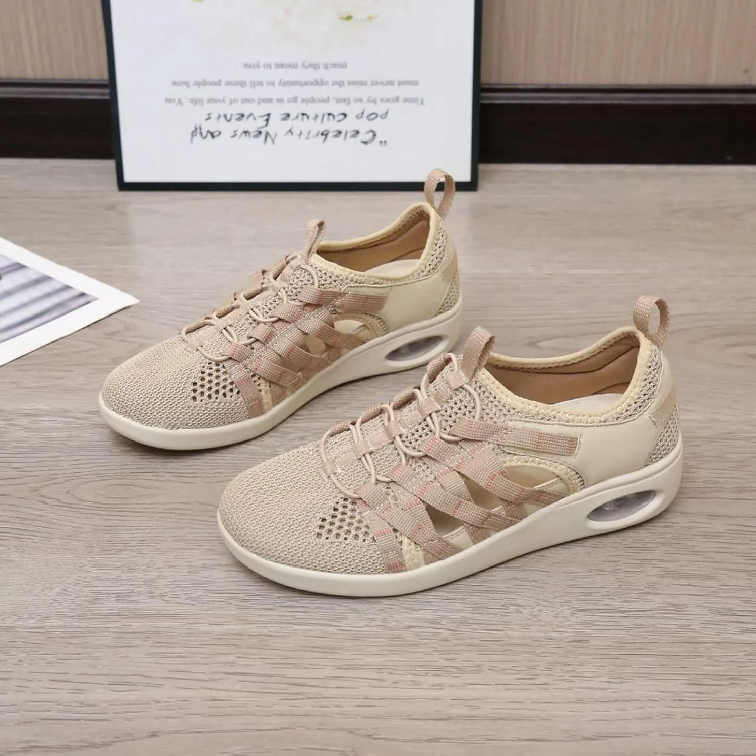 Womens Breathable Mesh Air Cushion Slip-On Loafers Summer Lightweight Casual Nurse Workout Walking Shoes