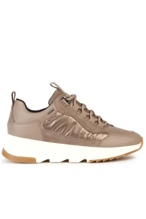 Womens Falena ABX Nappa & Suede Trainers - Dark Taupe