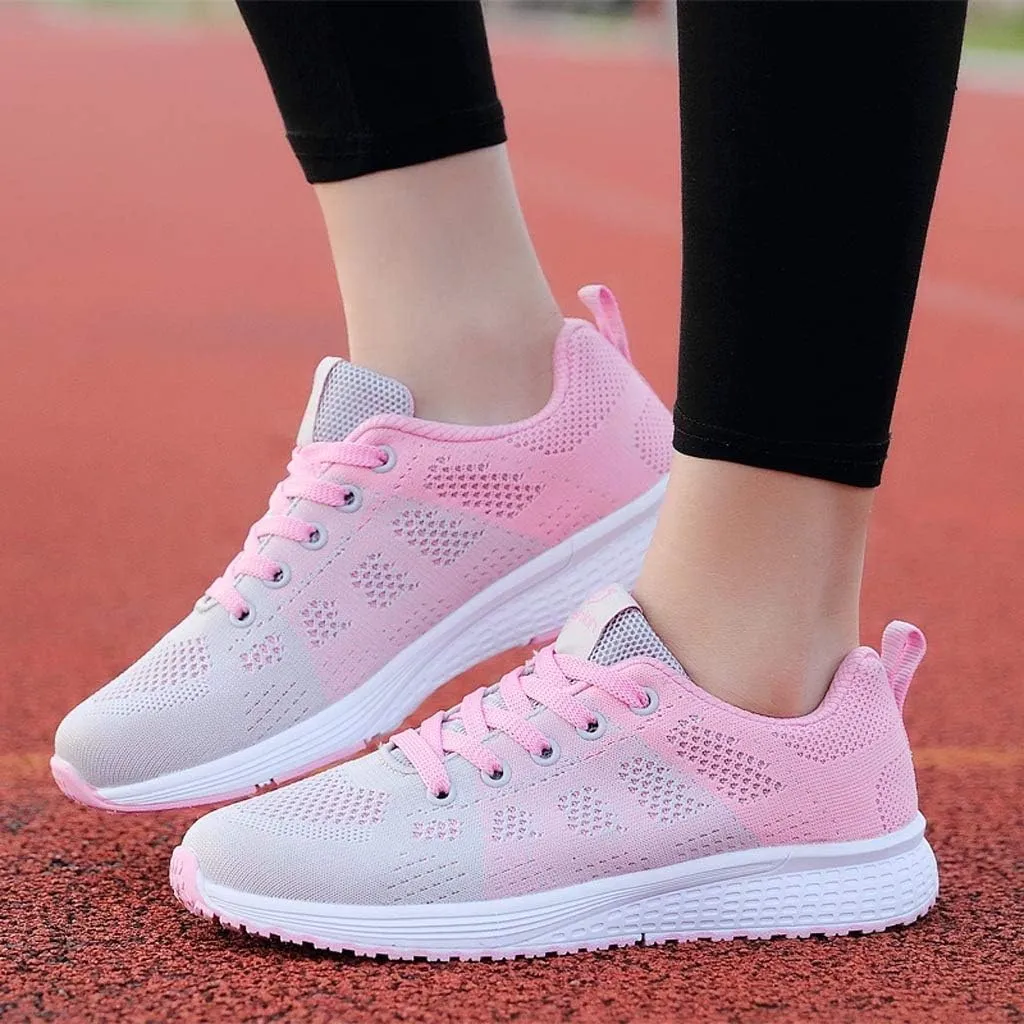 Womens Lace Up Running Shoes Non Slip Walking Shoes Mens Casual Shoes Mesh Ladies Casual Shoes Walking Sneakers Steel Toe Tennis Shoe Trainers Shoe