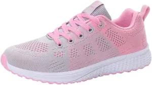 Womens Lace Up Running Shoes Non Slip Walking Shoes Mens Casual Shoes Mesh Ladies Casual Shoes Walking Sneakers Steel Toe Tennis Shoe Trainers Shoe
