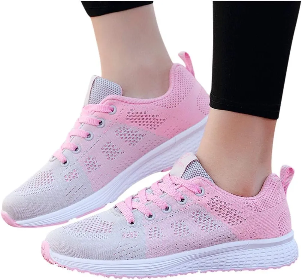 Womens Lace Up Running Shoes Non Slip Walking Shoes Mens Casual Shoes Mesh Ladies Casual Shoes Walking Sneakers Steel Toe Tennis Shoe Trainers Shoe