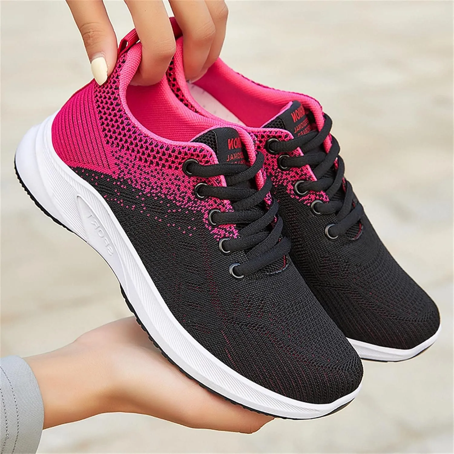 Womens Lace Up Walking Shoes Memory Foam Lightweight Comfort Running Shoes for Men Walking Men's Shoes Casual Brown Sneakers Black Tennis Shoe Cross Trainer Shoe
