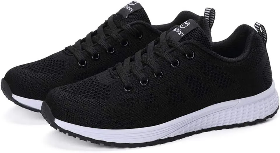 Women's Running Walking Tennis Shoes Comfortable Lace Up Running Shoes for Women Mesh Casual Tennis Shoes Chunky Sneakers Slip On Tennis Shoe Cross Trainer Shoe