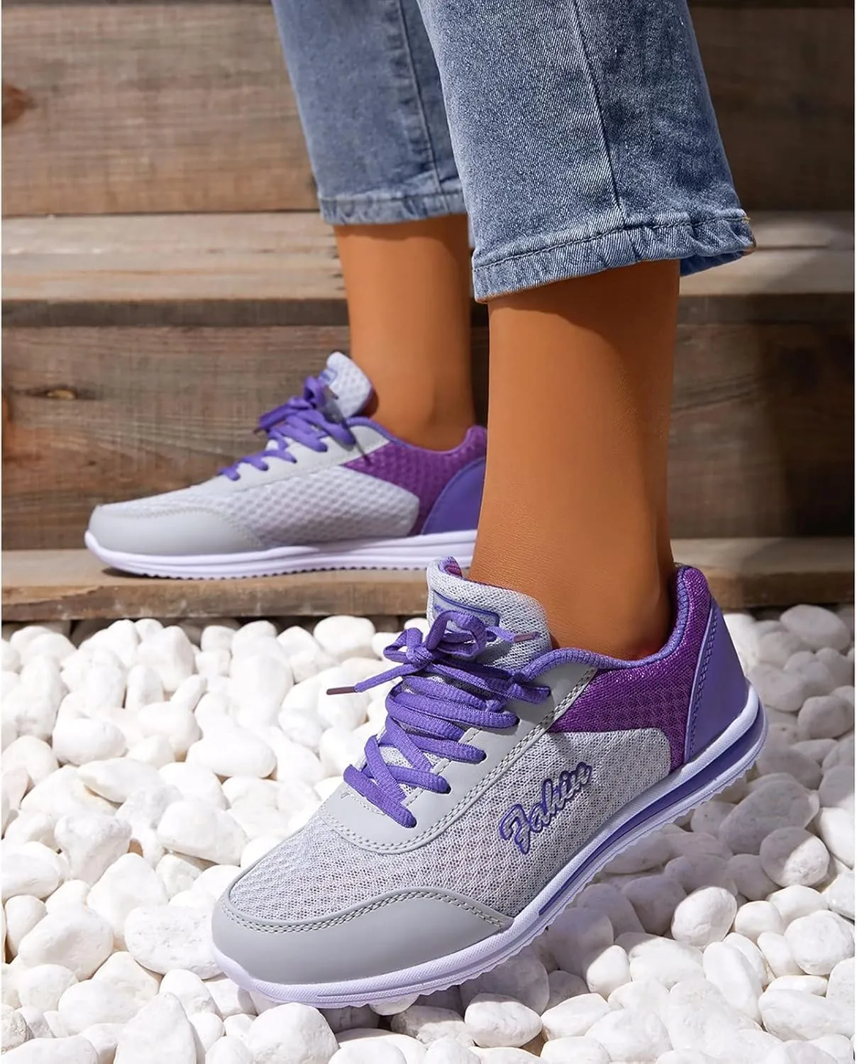 Womens Sneakers Air Cushion Running Shoes Lace Up Walking Shoes Women Workout Business Casual Shoes Waterproof Sneakers Tennis Shoe Cross Trainer Shoe
