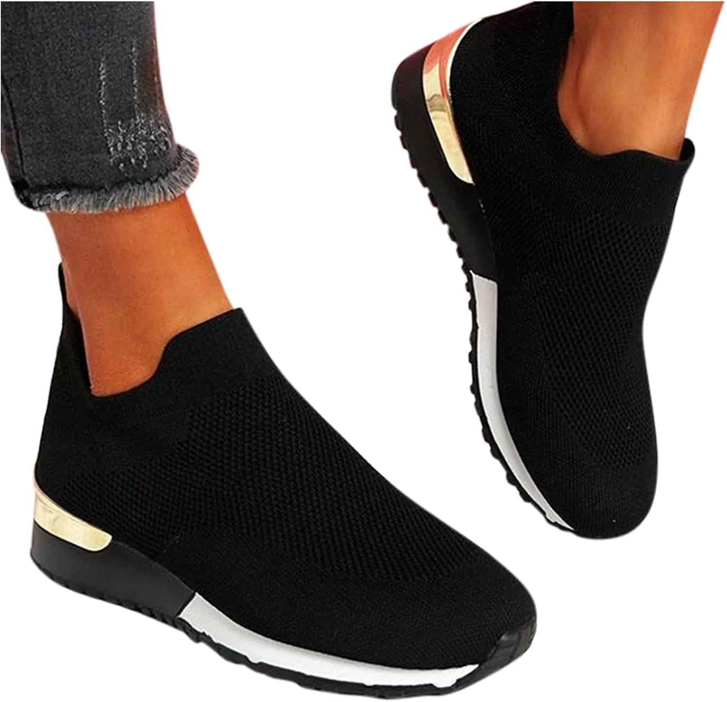 Womens White Tennis Shoes Leather Sneakers Casual Walking Shoes for Women Black Running Shoes Women White Loafers for Women No Tie Sneakers for Women
